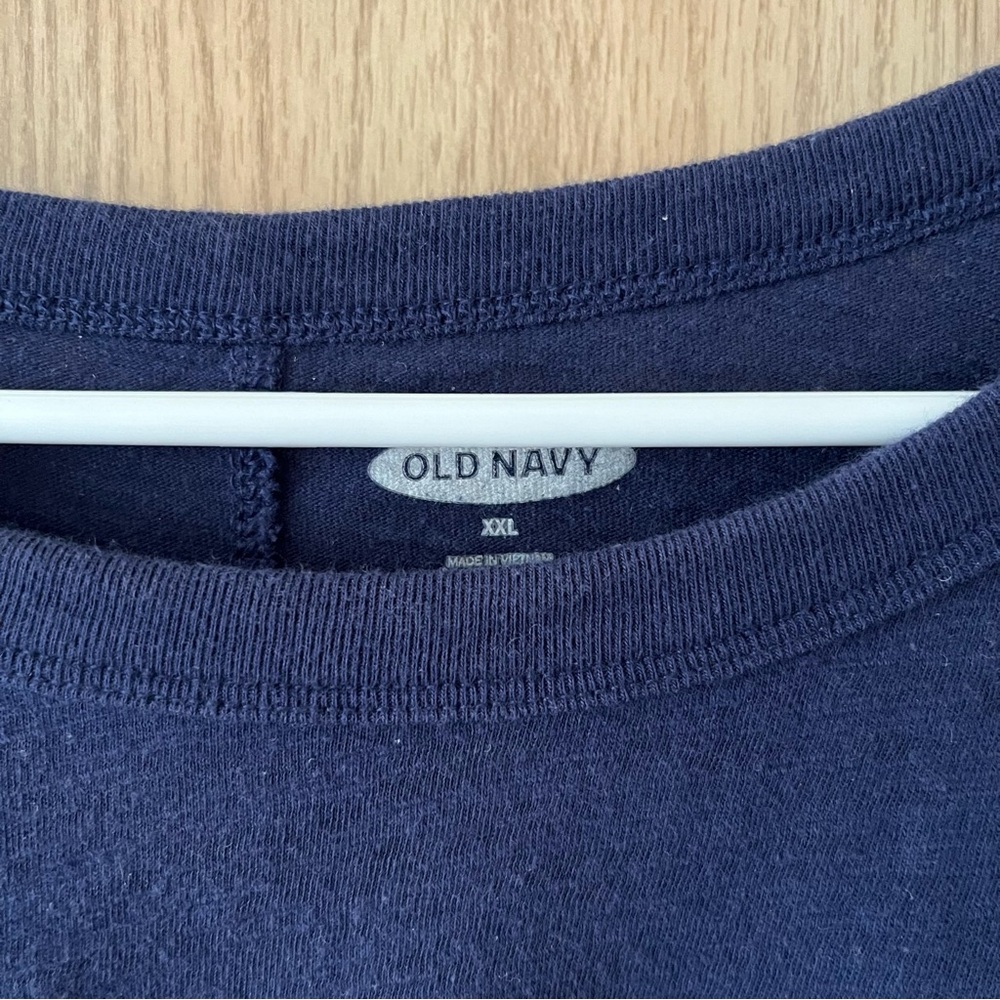 Old Navy Blue & Green Striped T-Shirt 100% Cotton - Picture 4 of 7
